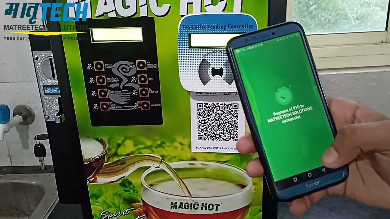 MTS Tea Coffee Vending Machine Payment System || Coin Card and QR Based || by MatreeTech Solutions