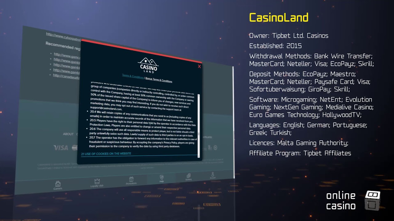 Generous bonuses in CasinoLand: how to win? See in the review by OnlineCasinoBOX.net!
