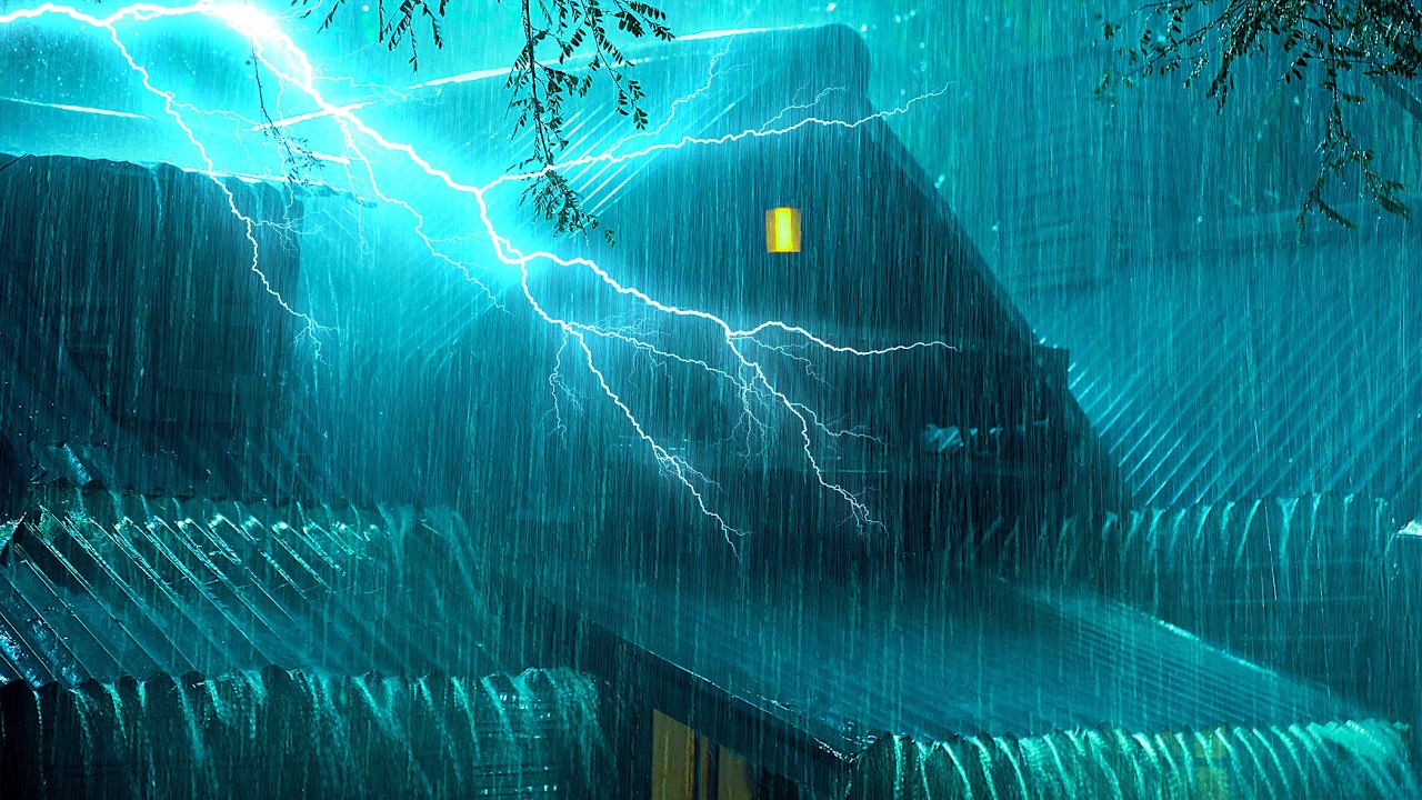 Sleep Instantly With Torrential Rain On Roof & Thunder | Relaxing Sounds for Sleep and Meditation