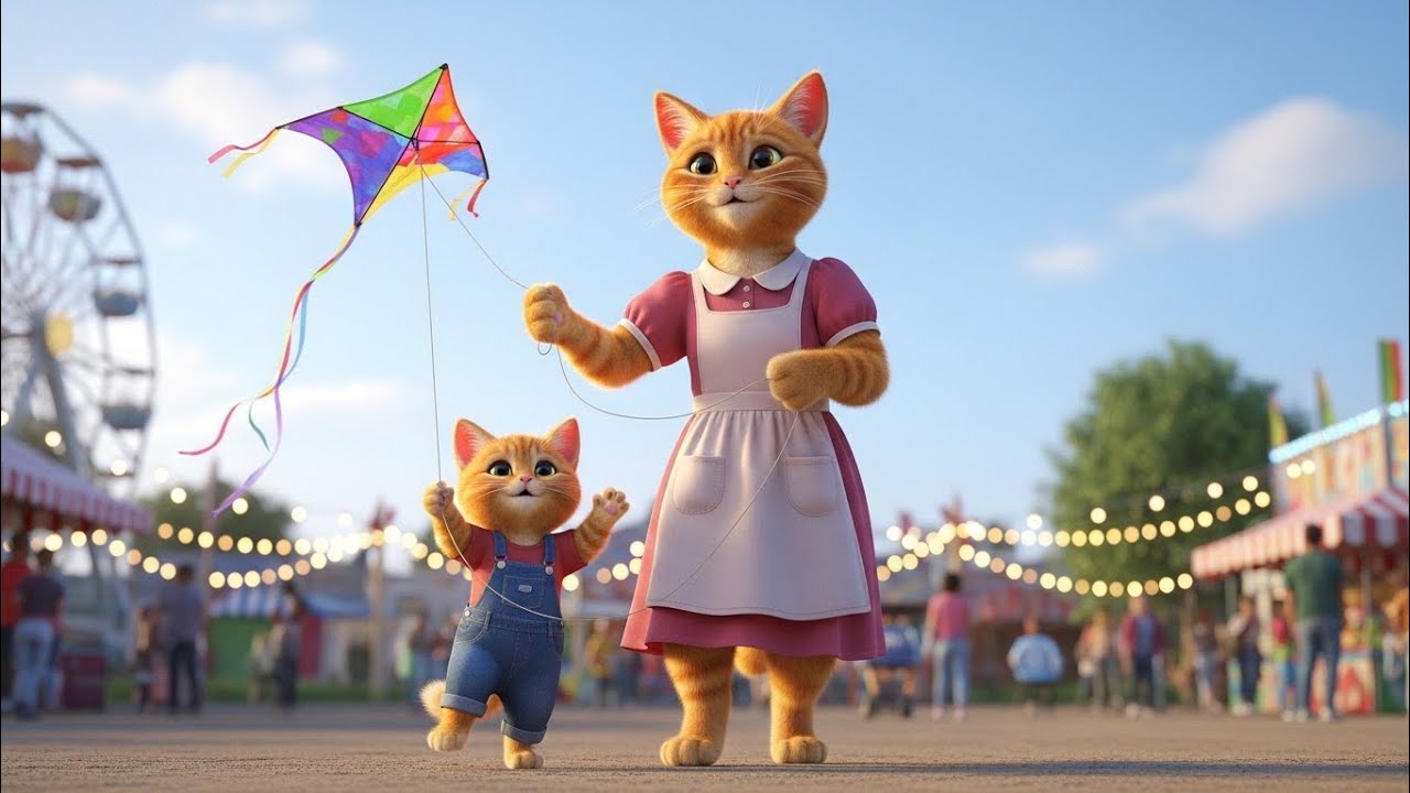 🌈🪁 A Mother’s Love Takes Flight 🐱💖 | The Cutest Kite-Flying Moment Ever!