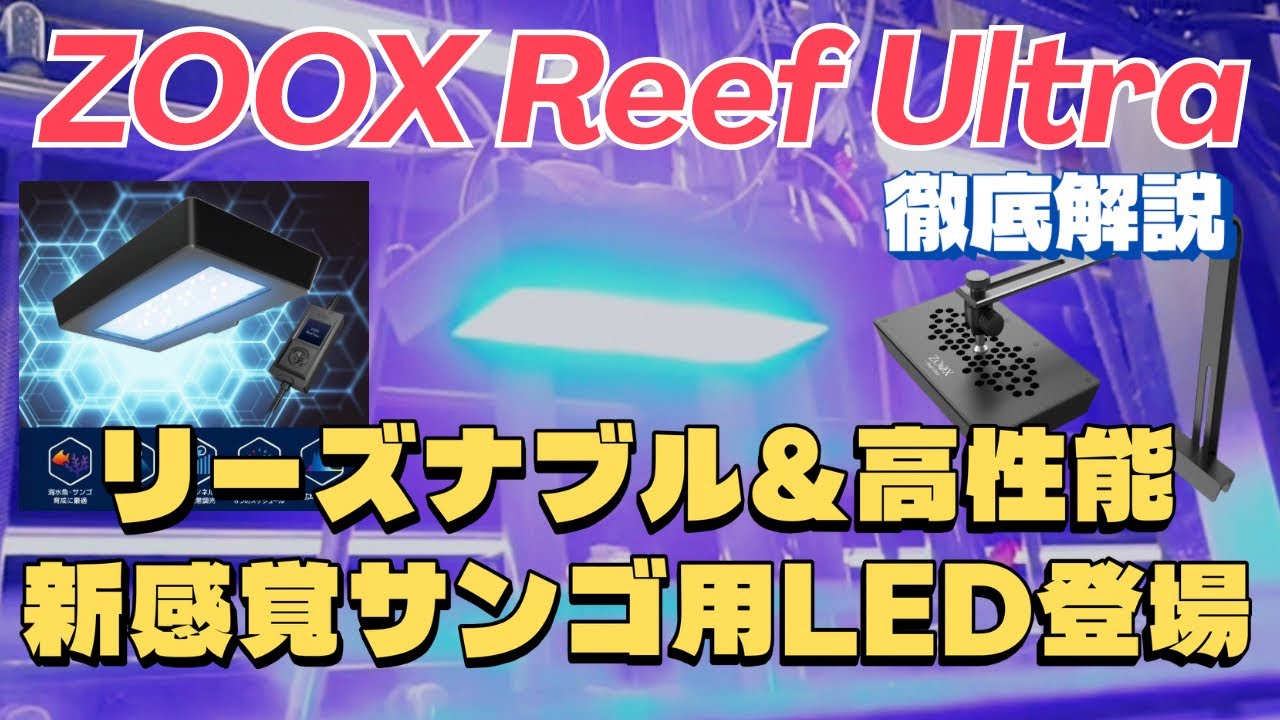 【ZOOX最強LED】Reef Ultraはnano3とココが違う！サンゴの色揚げ・成長を徹底レビュー＆詳細スペック解説！ ZOOXリーフウルトラ サンゴ用リモコン付きLEDが新発売！サンゴ水槽