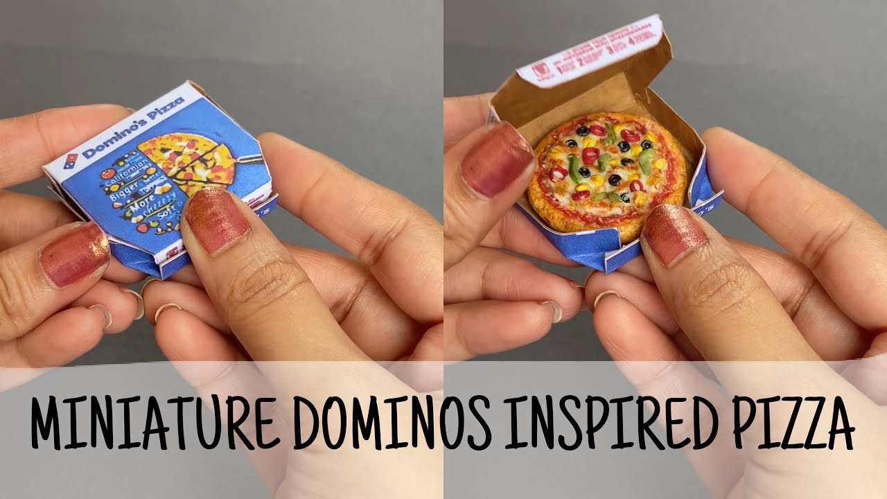 Miniature Dominos Inspired Pizza- Polymer Clay tutorial.