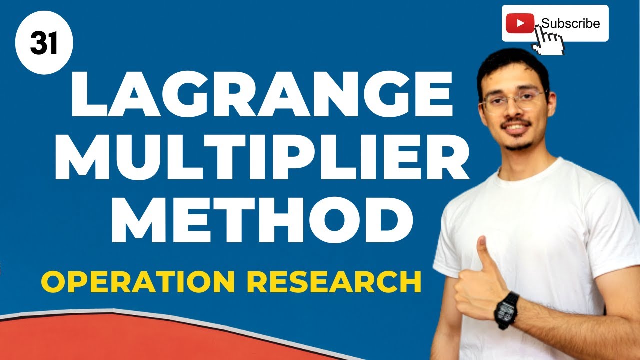 Lagrange multiplier method in optimization in Hindi | Operation Research Course | Lect.31