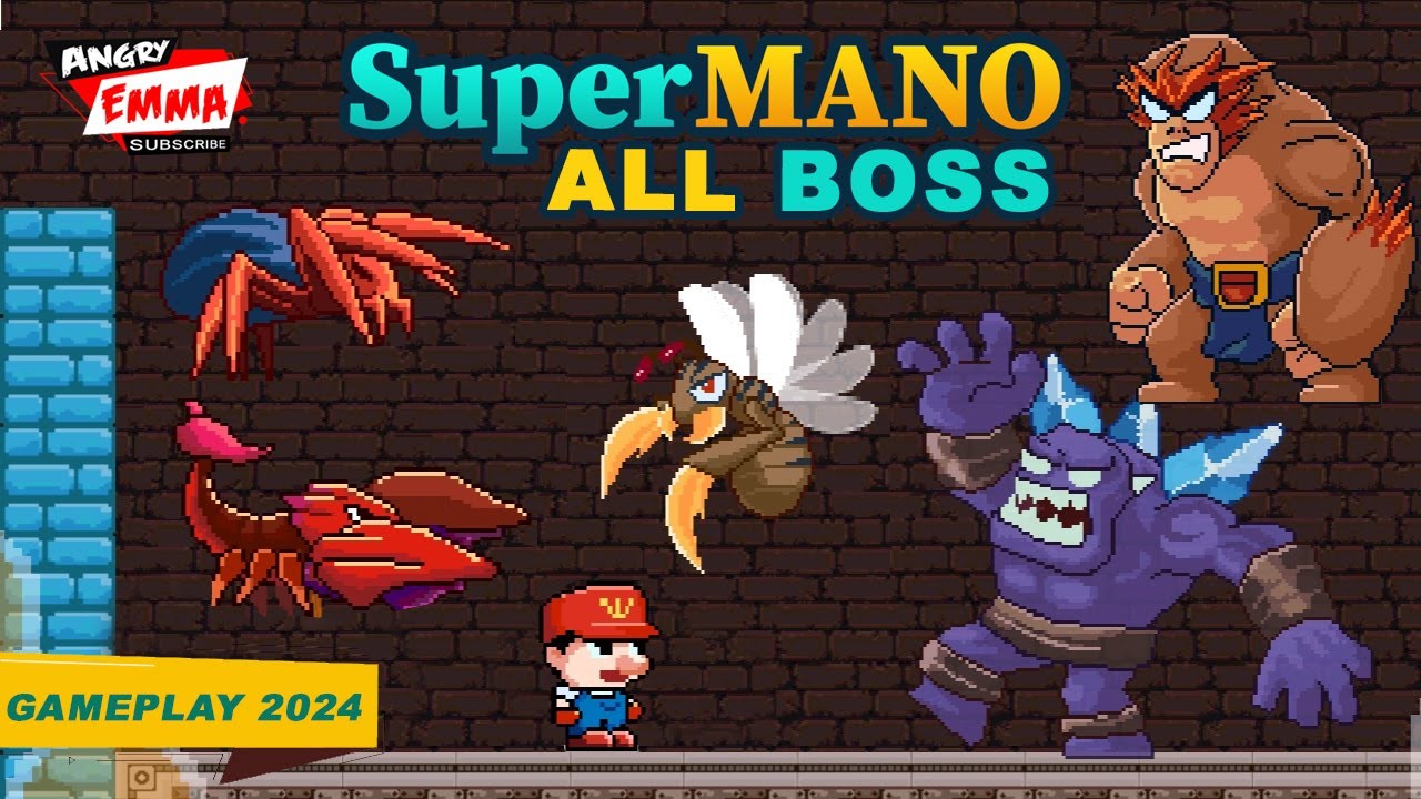 Super Mano - ALL BOSSes (Levels 10,20,30,40,50,60,70,80,90,100,110,120,130,140) gameplay 2024