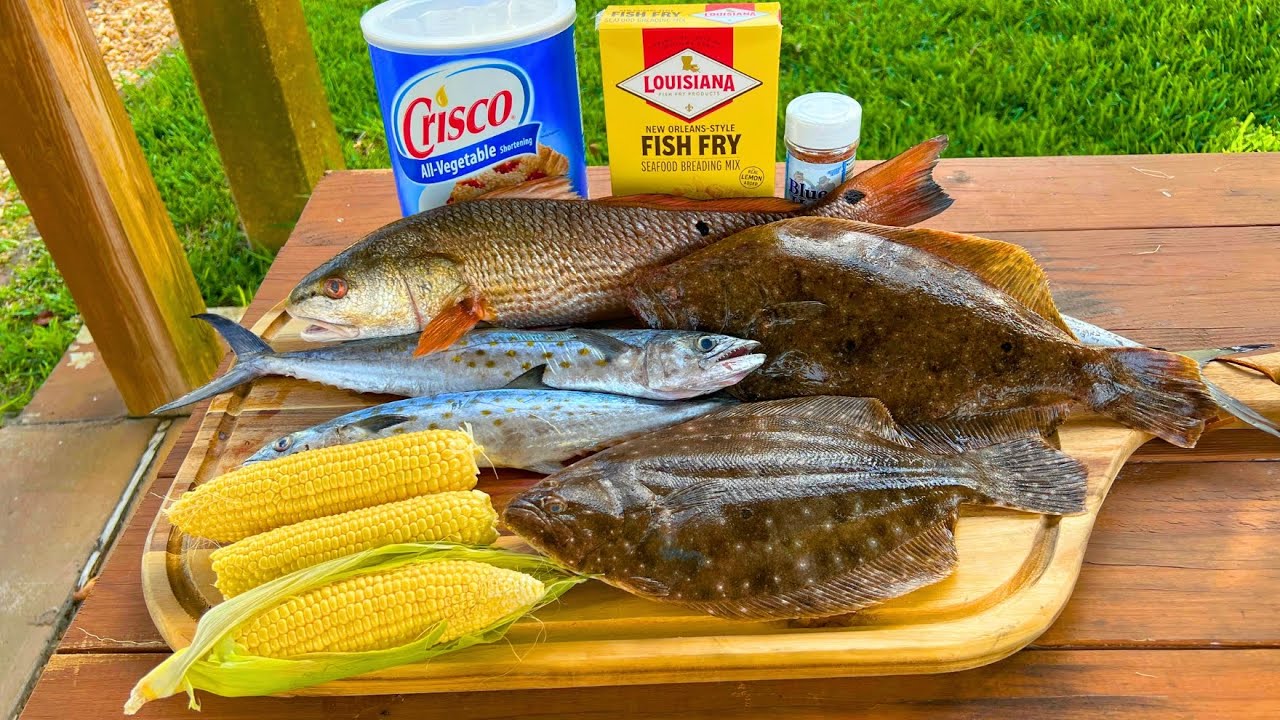 Fishing for a Seafood Feast - Flounder, Redfish, Spanish Mackerel Platter!