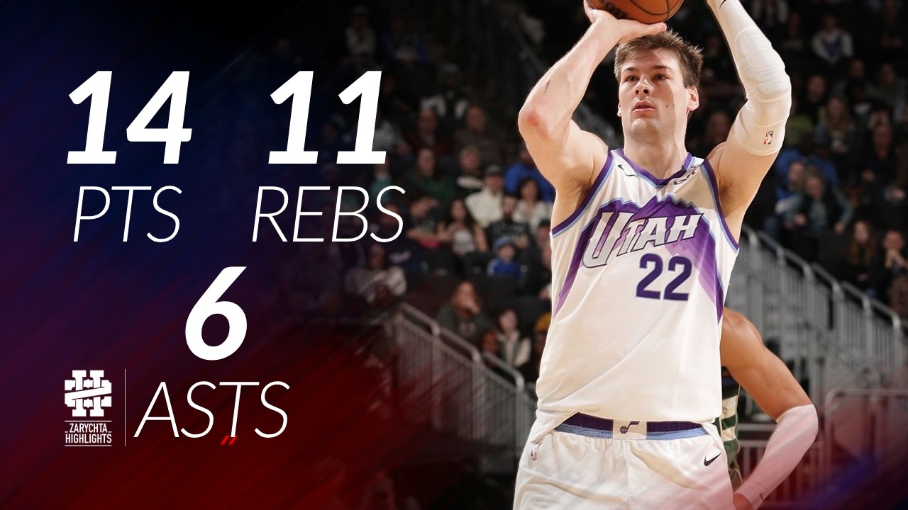 Kyle Filipowski 14 pkt. 11 zbi&oacute;rek 6 asyst przeciwko Bucks w sezonie 25/26