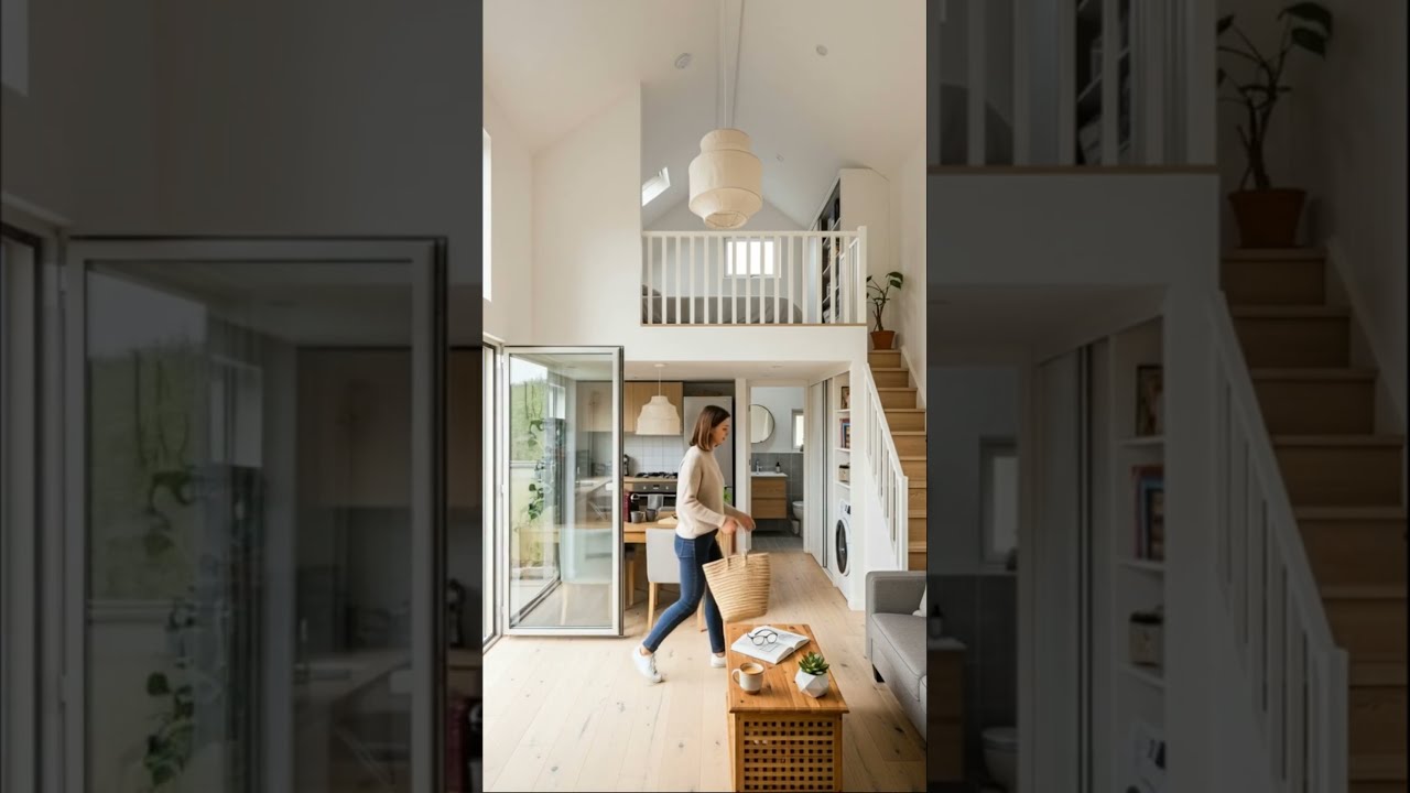 Modern Minimalist Tiny Home Design | Scandinavian Interior Design with Loft Space