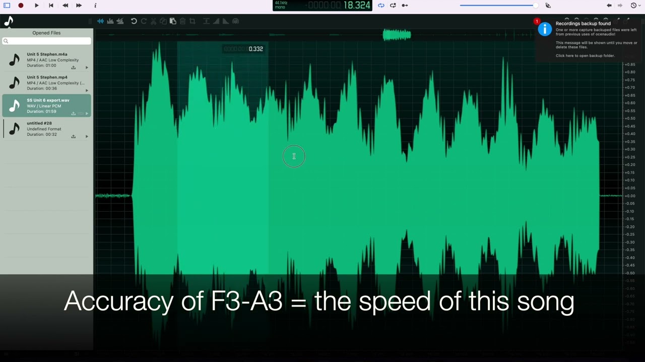 Can you use the tempo of a song you know to tune F3-A3 accurately?