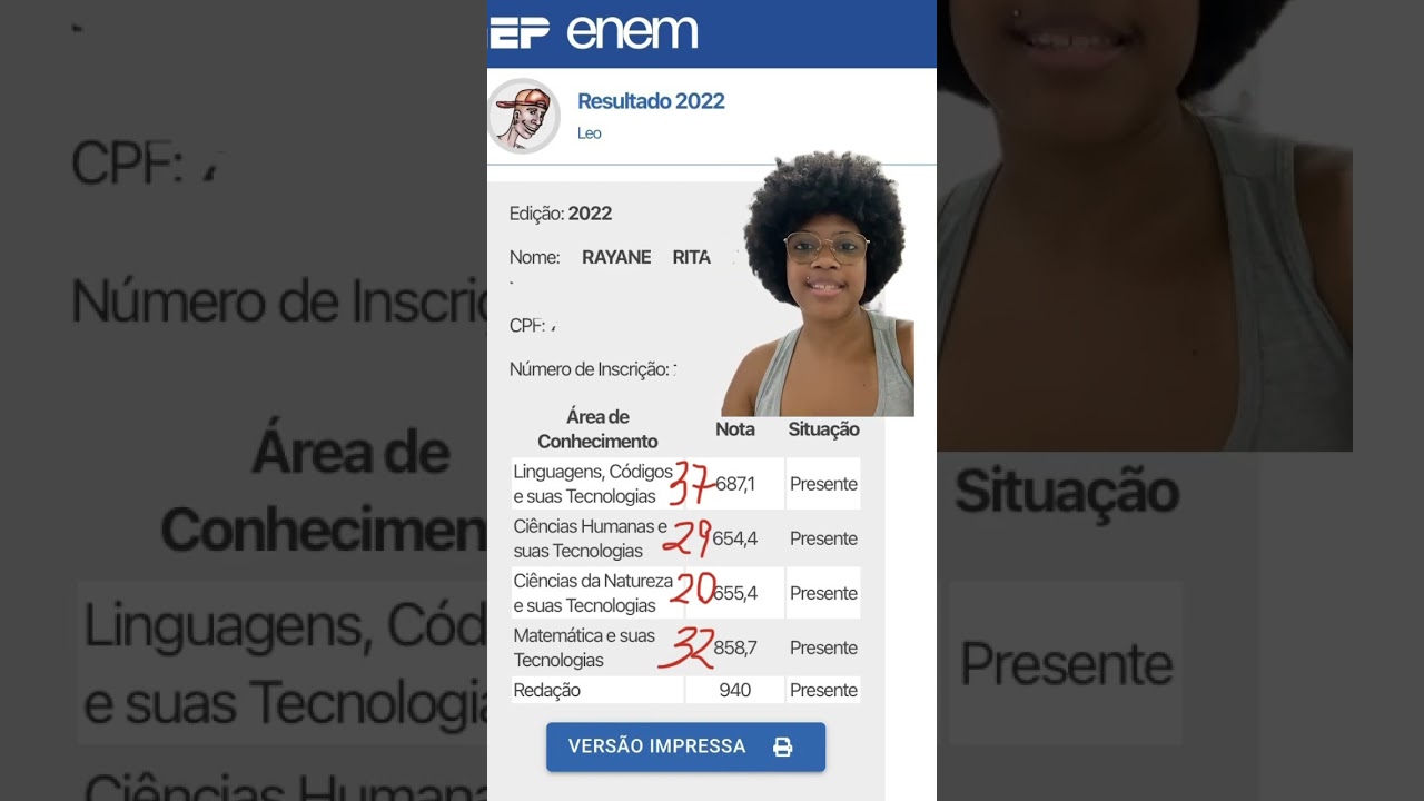 Meus acertos e notas no ENEM 2022 | Medicina #enem #sisu #medicina #shorts