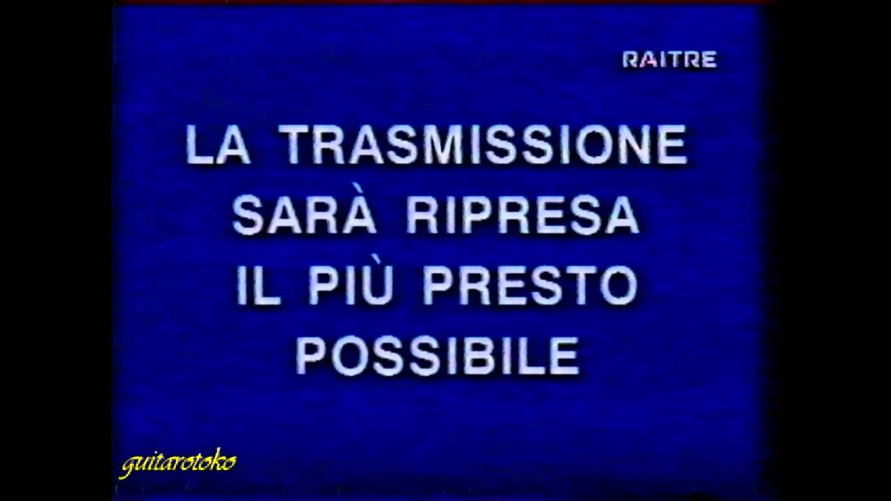 la trasmissione sarà ripresa al più presto possibile