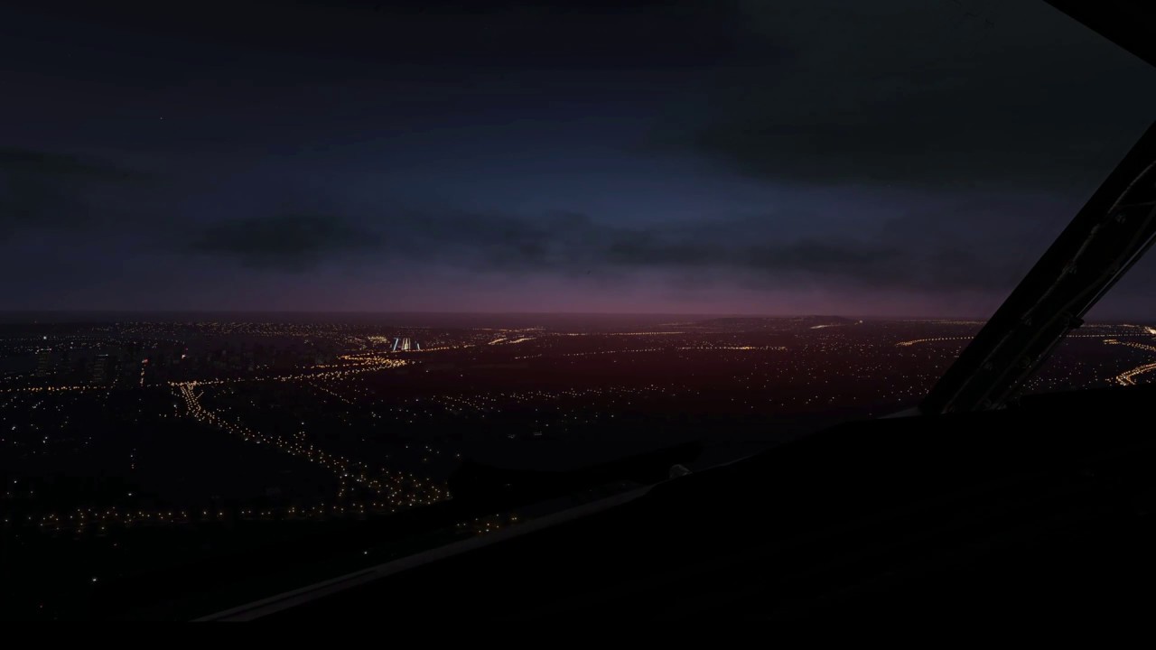 X-Plane 11 - Landing runway 27 - San Diego International Airport  - by night