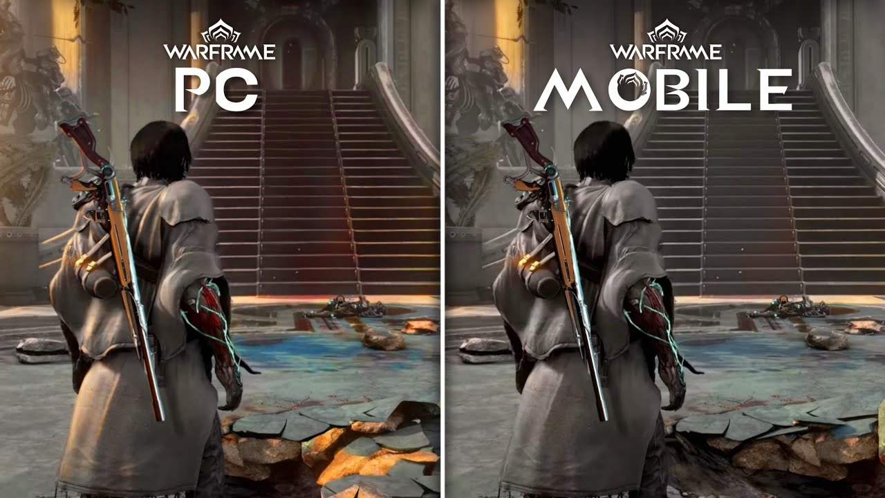 Warframe Mobile vs PC Graphics, Details and Physics Comparison