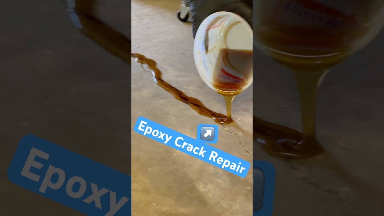 Quickset epoxy crack repair before coating #asmr #satisfying #oddlysatisfying #concrete #asmrvideo