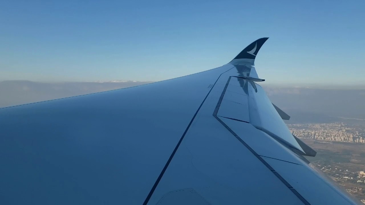 Cathay Pacific A350 1000 Landing At Tel Aviv Ben Gurion Airport
