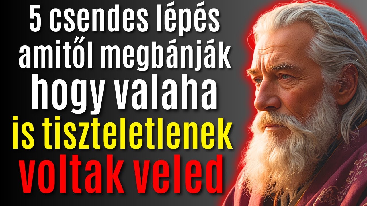 HASZNÁLD EZT AZ 5 CSENDES LÉPÉST, ÉS MEGBÁNJÁK, HOGY NEM TISZTELTEK | SZTOIKUS FILOZÓFIA