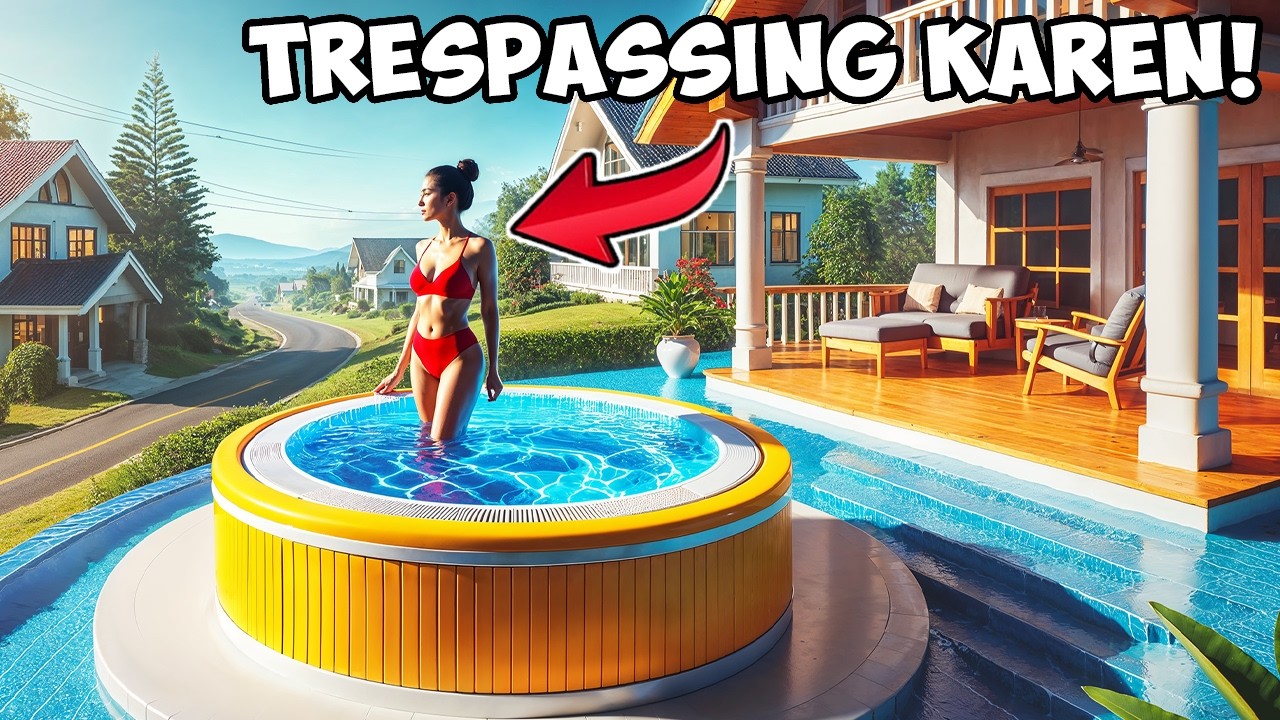 Karen Thinks My Porch Is PUBLIC Property & Trespasses To USE My Private Jacuzzi!