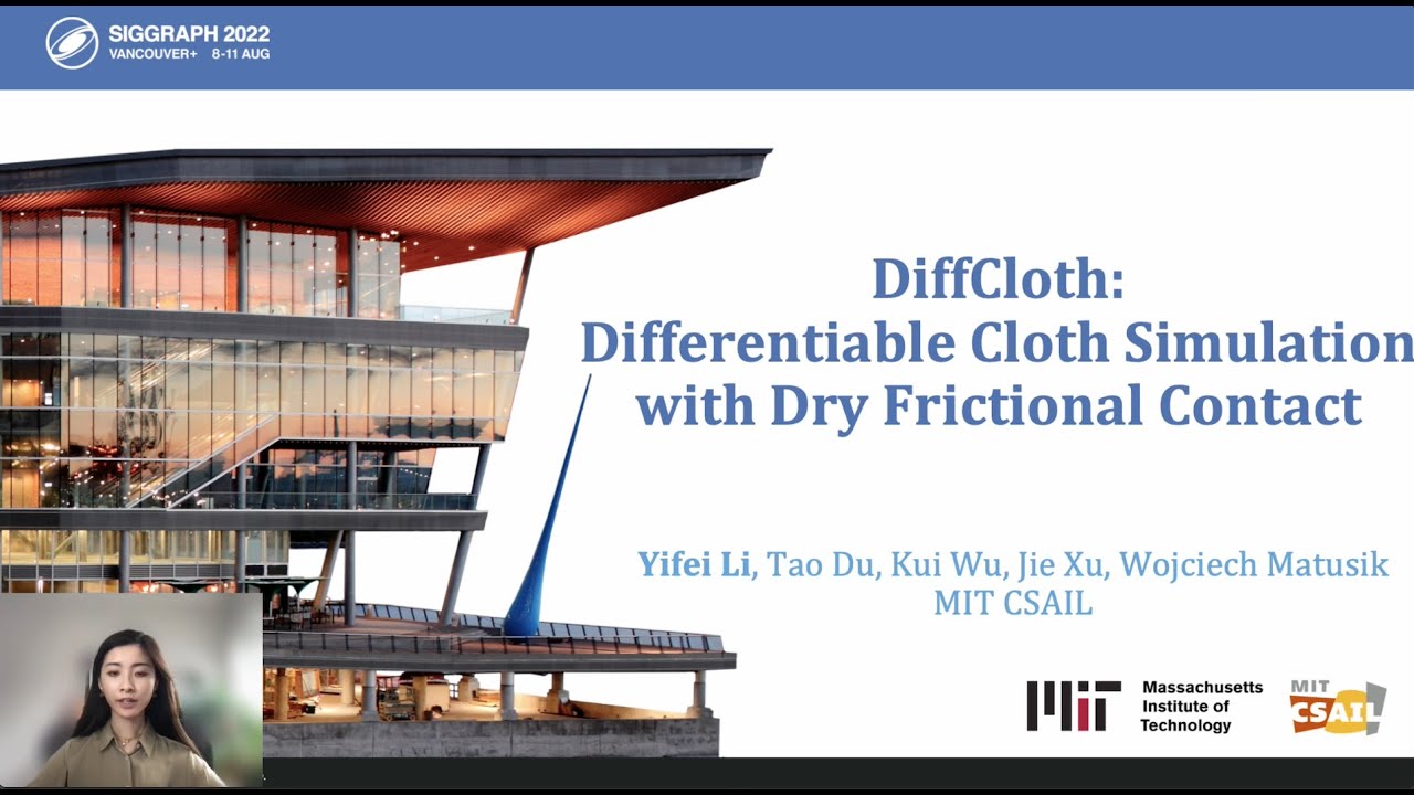 [SIGGRAPH 2022 Talk] DiffCloth: Differentiable Cloth Simulation with Dry Frictional Contact