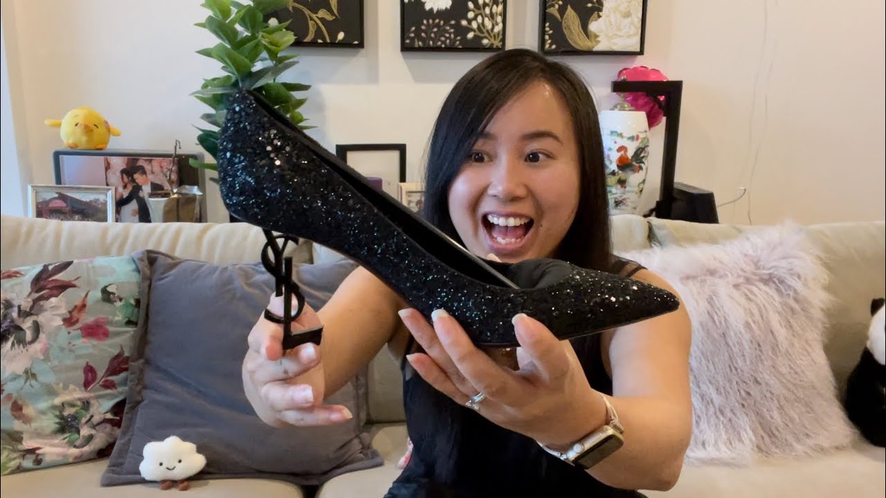 Unboxing YSL Saint Laurent Glitter Opyum Pumps and initial review - from USA via ebay Aus🇦🇺