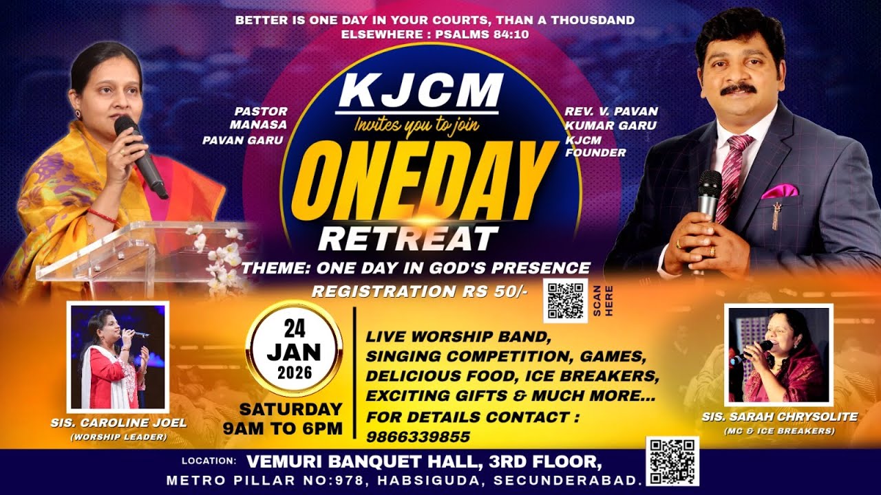 KJCM - One day Retreat | 24 Jan 2026 | Rev. V. Pavan Kumar garu | 