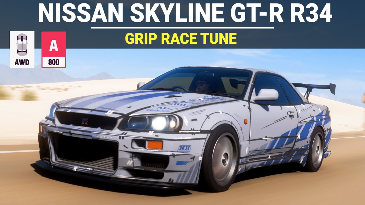 Forza Horizon 5 - 2002 Nissan Skyline GT-R R34, FH5 Grip Race Build, Tune & Customization