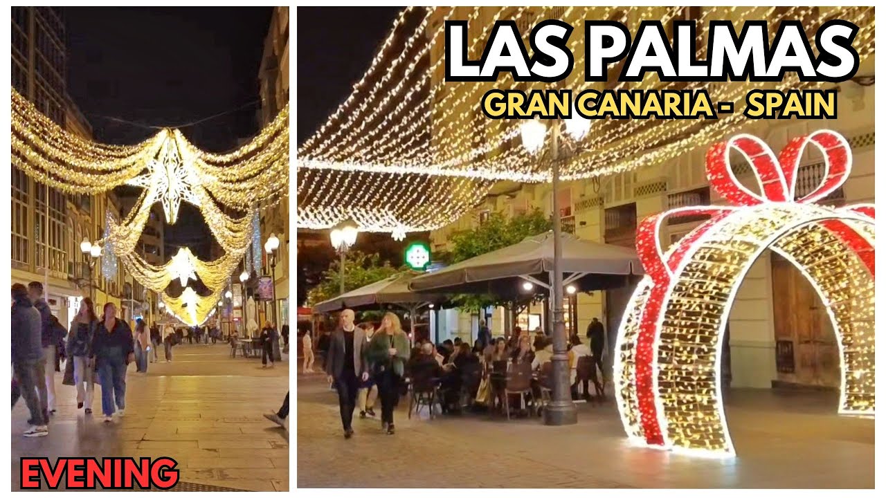 Las Palmas in December✨️ | Christmas lights | Streets ✨️