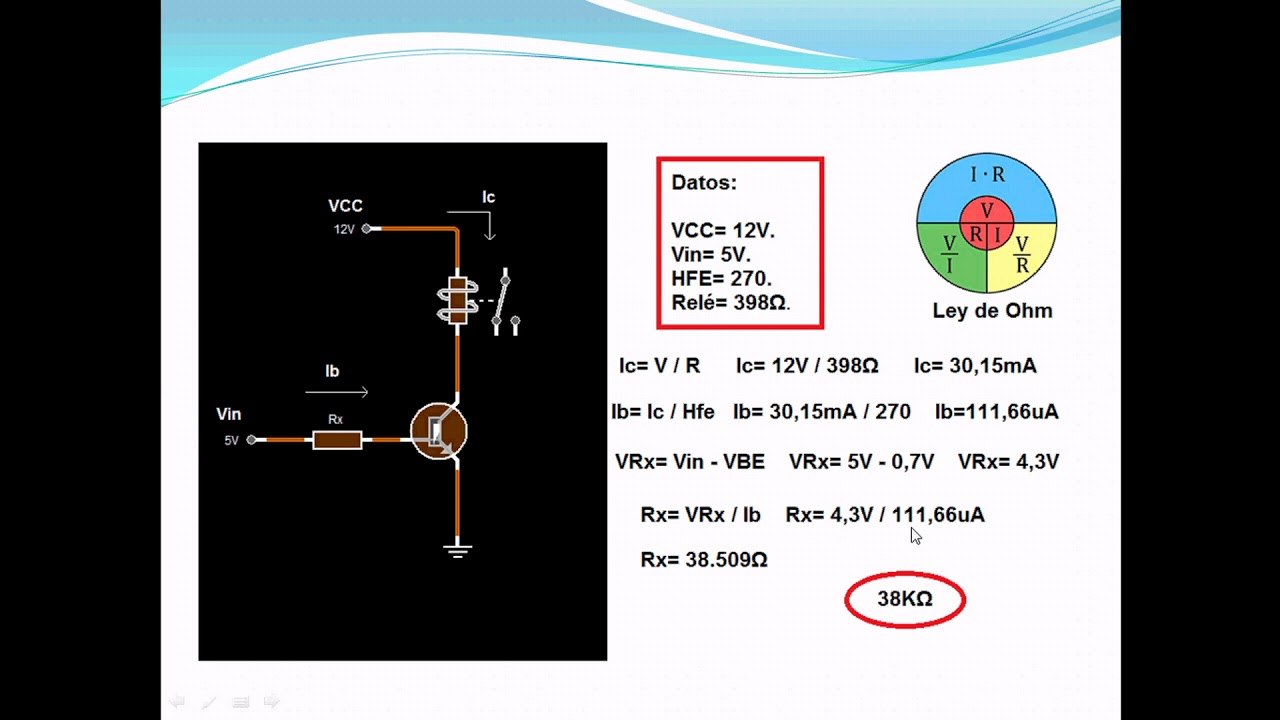 Calcular resistencia de base en Transistor BJT