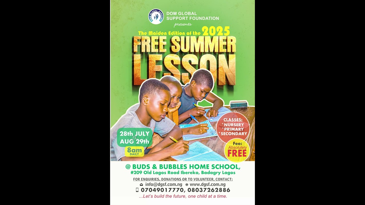 2025 FREE SUMMER LESSON @ BADAGRY LAGOS