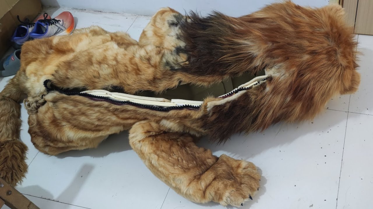 Realistic lion costume suit up