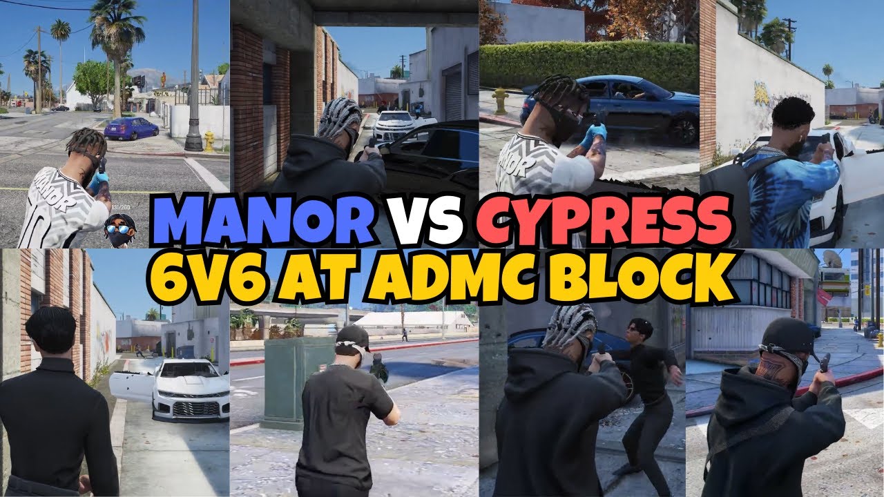 Manor vs Cypress 6v6 At ADMC Block (MultiPOV) | NOPIXEL 4.0 GTA RP
