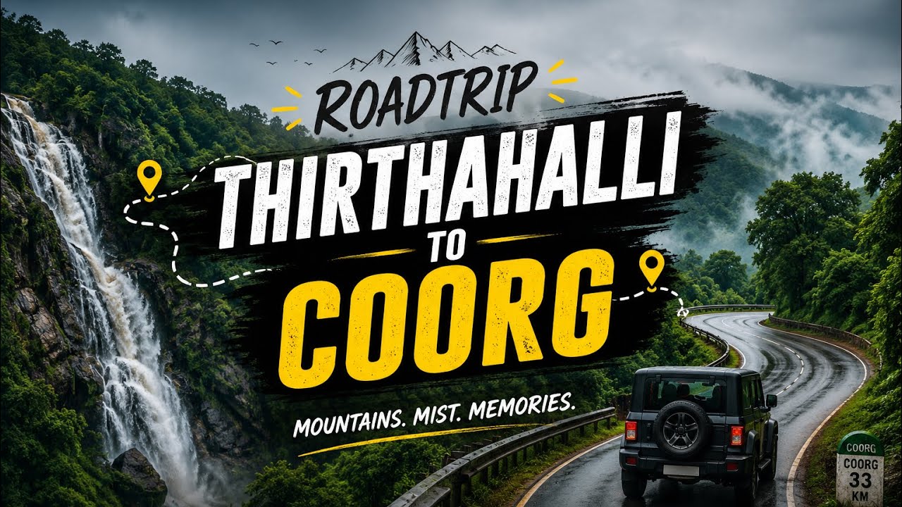 ತೀರ್ಥಹಳ್ಳಿ to ಮಡಿಕೇರಿ Car drive ಫುಲ್ ಮಜಾ ಮಾಡಿದ್ವಿ | Thirthahalli to Coorg fun loaded roadtrip 