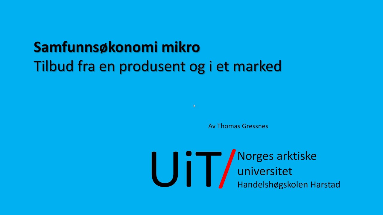 Tilbud fra en produsent, og i et marked
