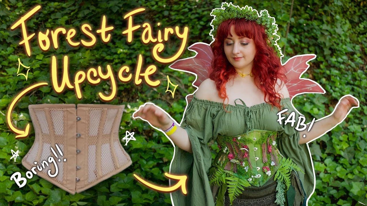 Transforming An Old Corset Into a ✨ Forest Fairy Bodice ✨🧚 #upcycle #fairycore