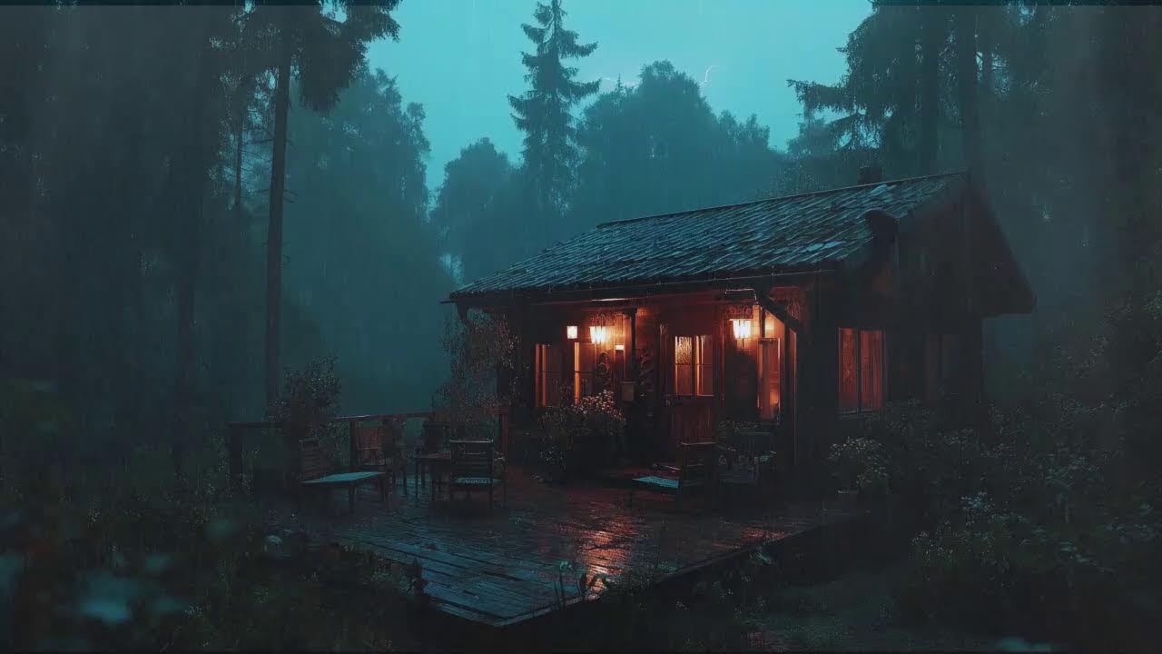 8 Hours Heavy Rainstorm Therapy - Deep REM Sleep Guaranteed | Peaceful Meditation Background