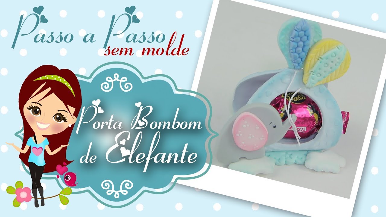Porta Bombom de Elefantinho com Balões de Biscuit - Passo a Passo com Bia Cravol - DIY