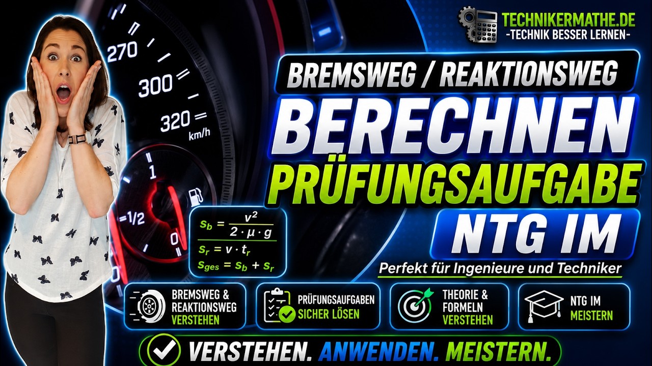 NTG IM - Bremsweg berechnen | beschleunigte Bewegung - Optimal für Techniker, Meister und Azubis