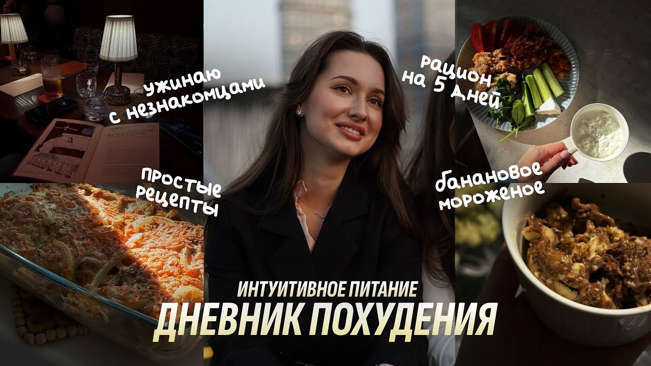 ДНЕВНИК ПОХУДЕНИЯ | Ужин с незнакомцами. Банановое мороженое. Рацион на 5 дней. Простые рецепты
