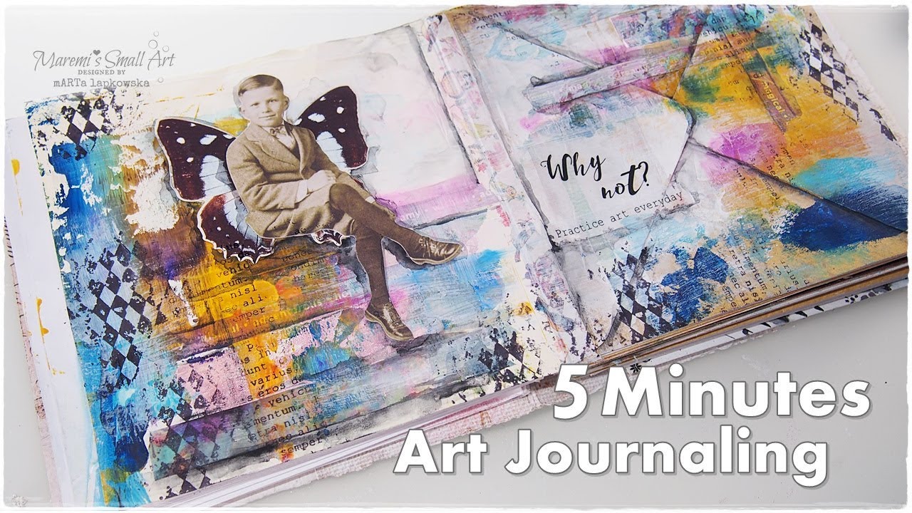 5 Minutes Envelope Art Journal Page Abstract Tutorial ♡ Maremi's Small Art ♡