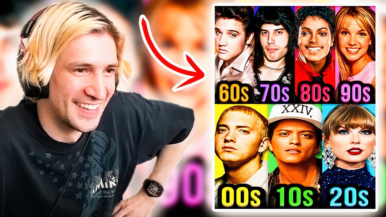 xQc отреагировал на 10 самых прослушиваемых песен каждого десятилетия (1960–2020-е)