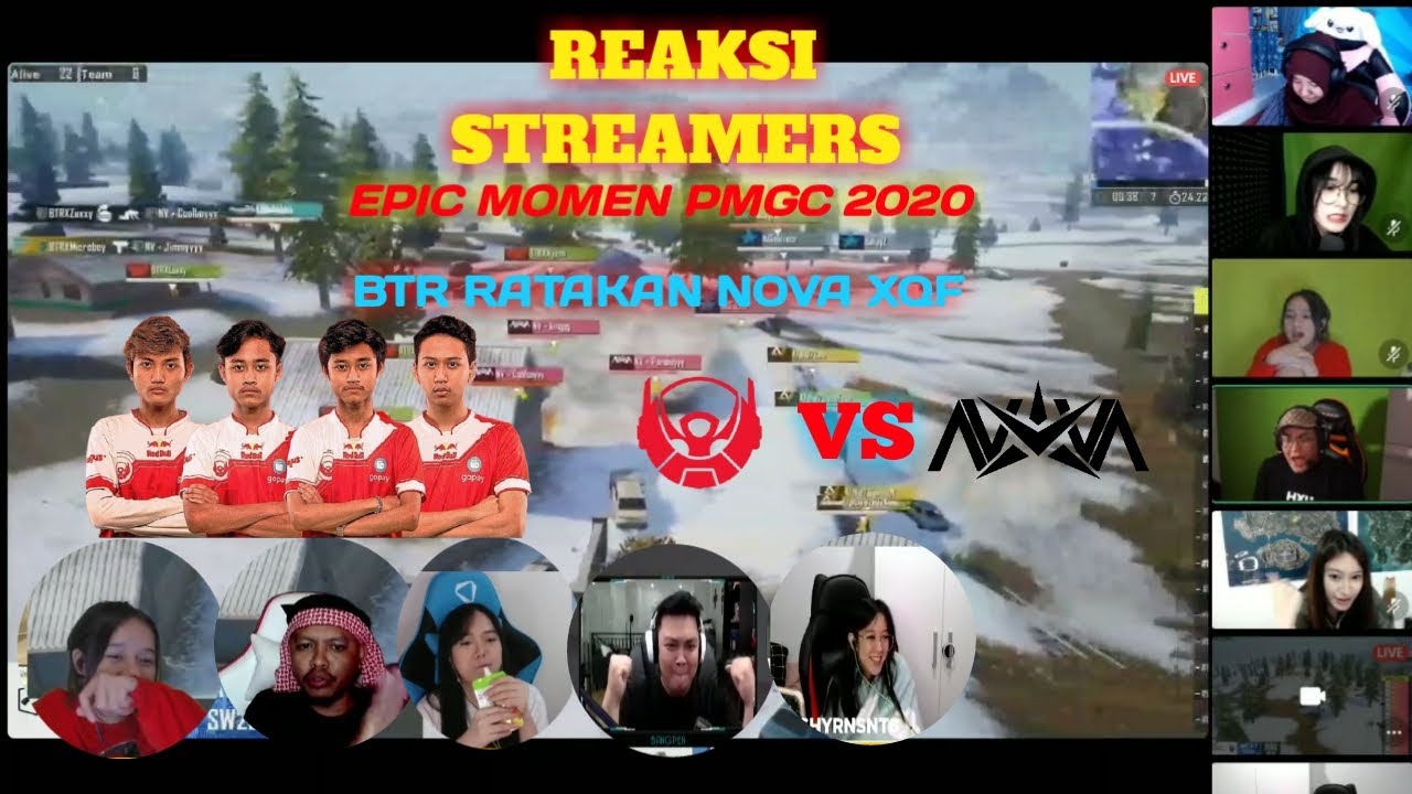 REAKSI STREAMER BTR RATAKAN NOVA XQF | PMGC 2020