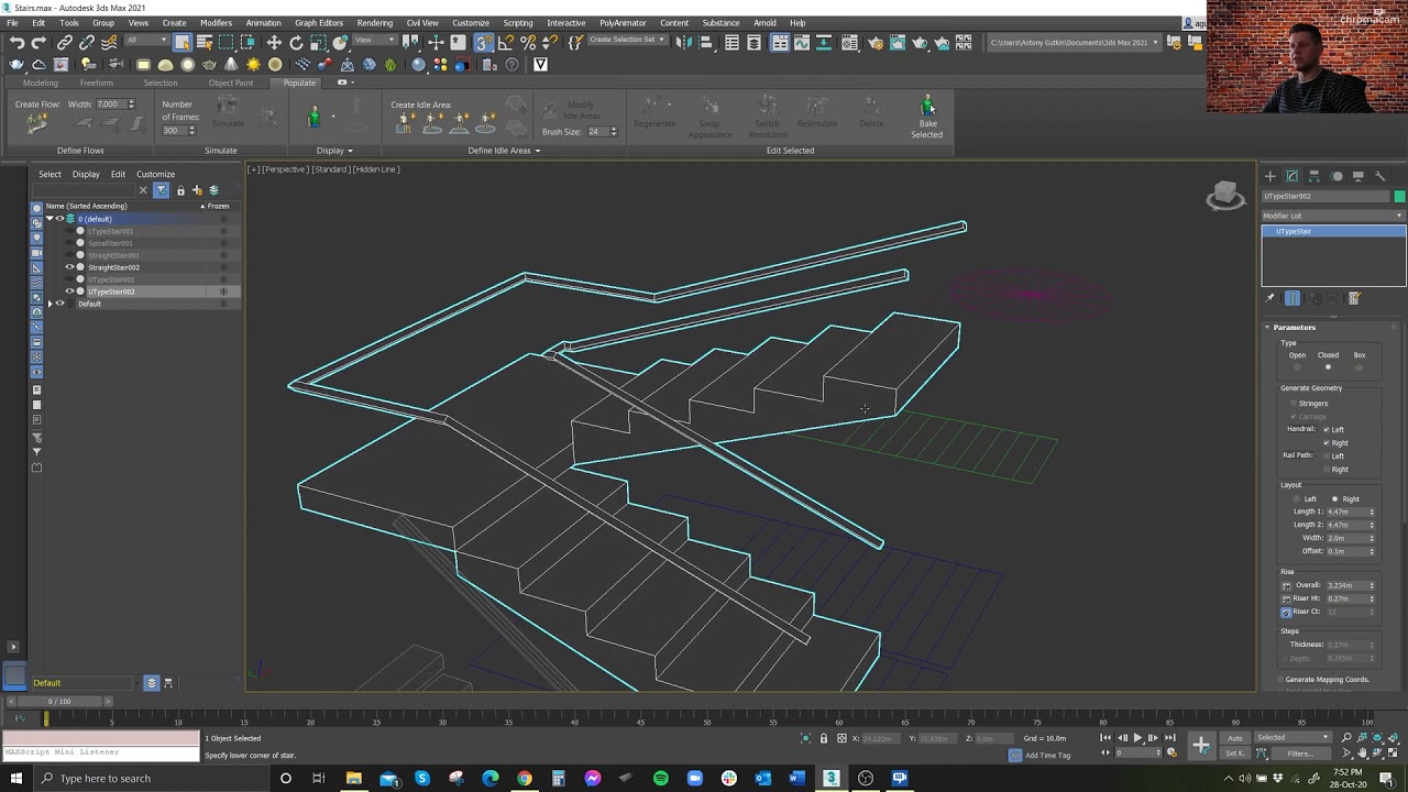 Creating stairs in 3ds Max