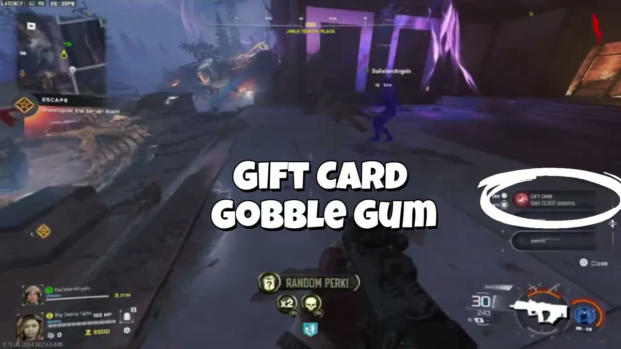 BO7 Zombies PSA about gift card and double points