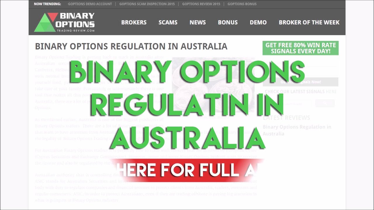 Binary Options Regulation in Australia
