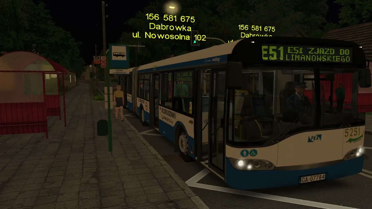 OMSI 2 Fikcyjny Szczecin ekspresowa linia E51 Zjazd do zajezdni z Złotokłos