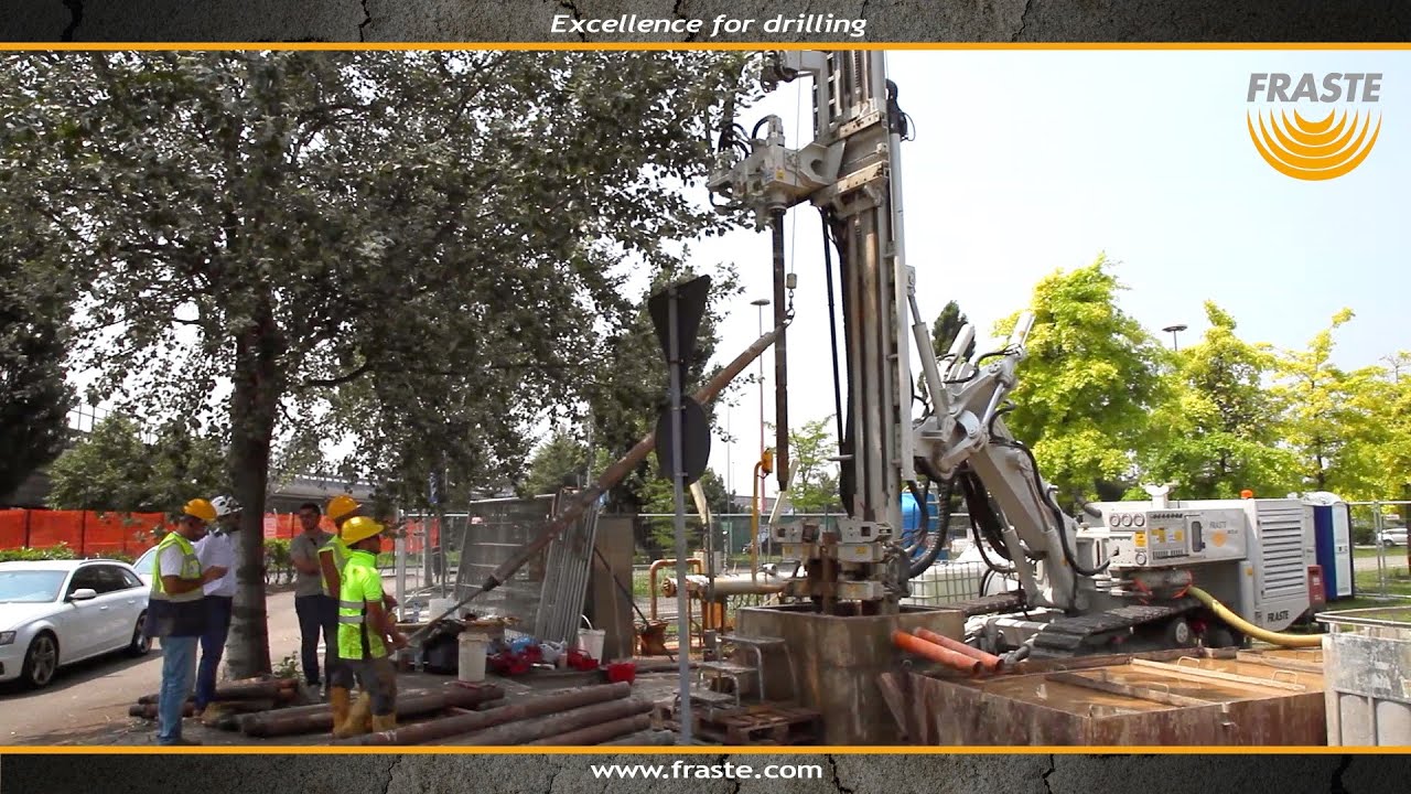 Foundation, Micropile Drill Rig Fraste MITO 60 at work - 600 mm hole diameter