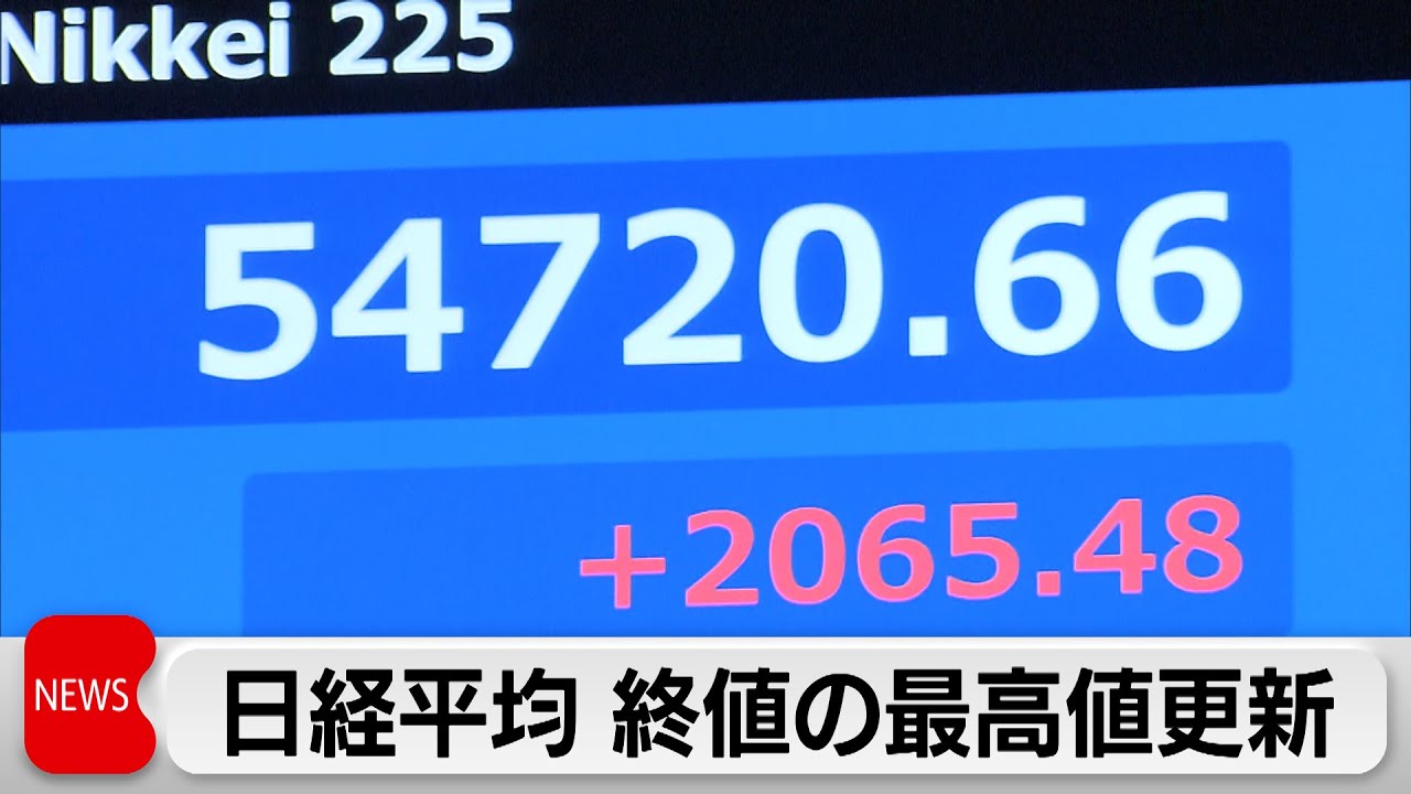 日経平均株価  最高値更新  米株高や円安進行が追い風