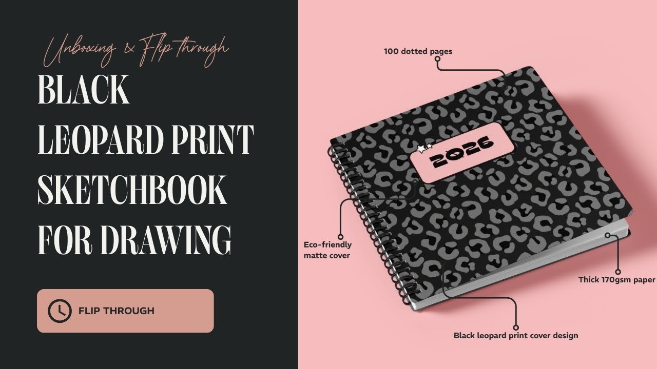I Made a Leopard Print Sketchbook for Artist and Colorist – Spiral-Bound, Thick Paper & Dotted Pages