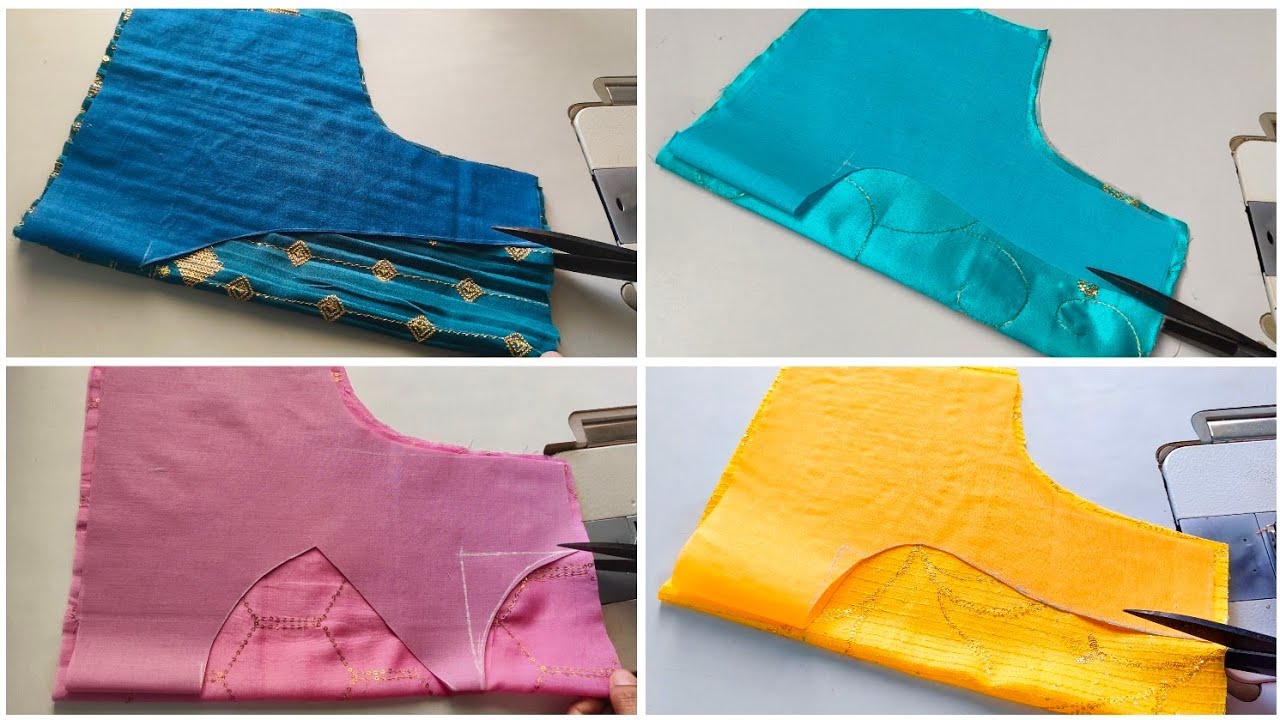 4_Blouse designs cutting and stitching. Blouse back neck design. Blouse back neck