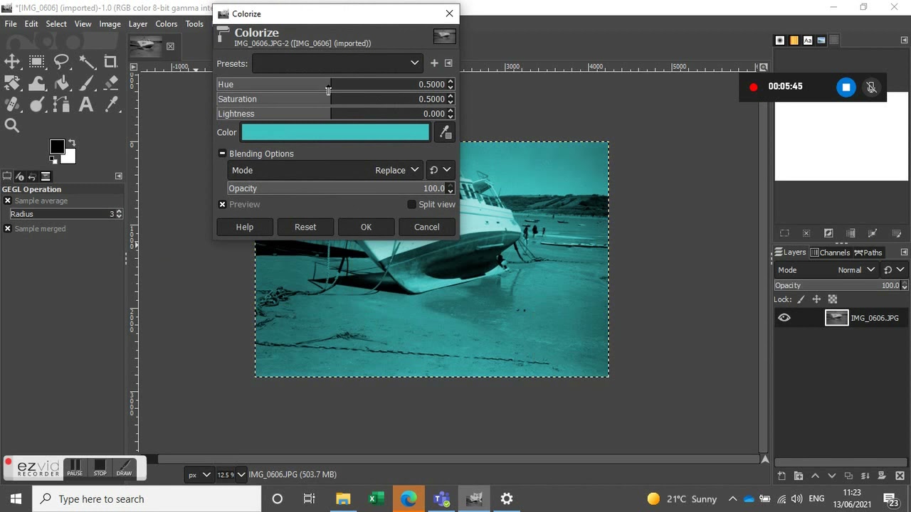 Fishing Boat edit in GIMP