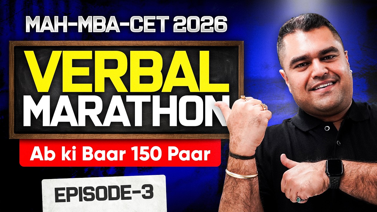 MAH MBA CET 2026 Verbal Marathon | Episode 3 🔥 | Amit Sir