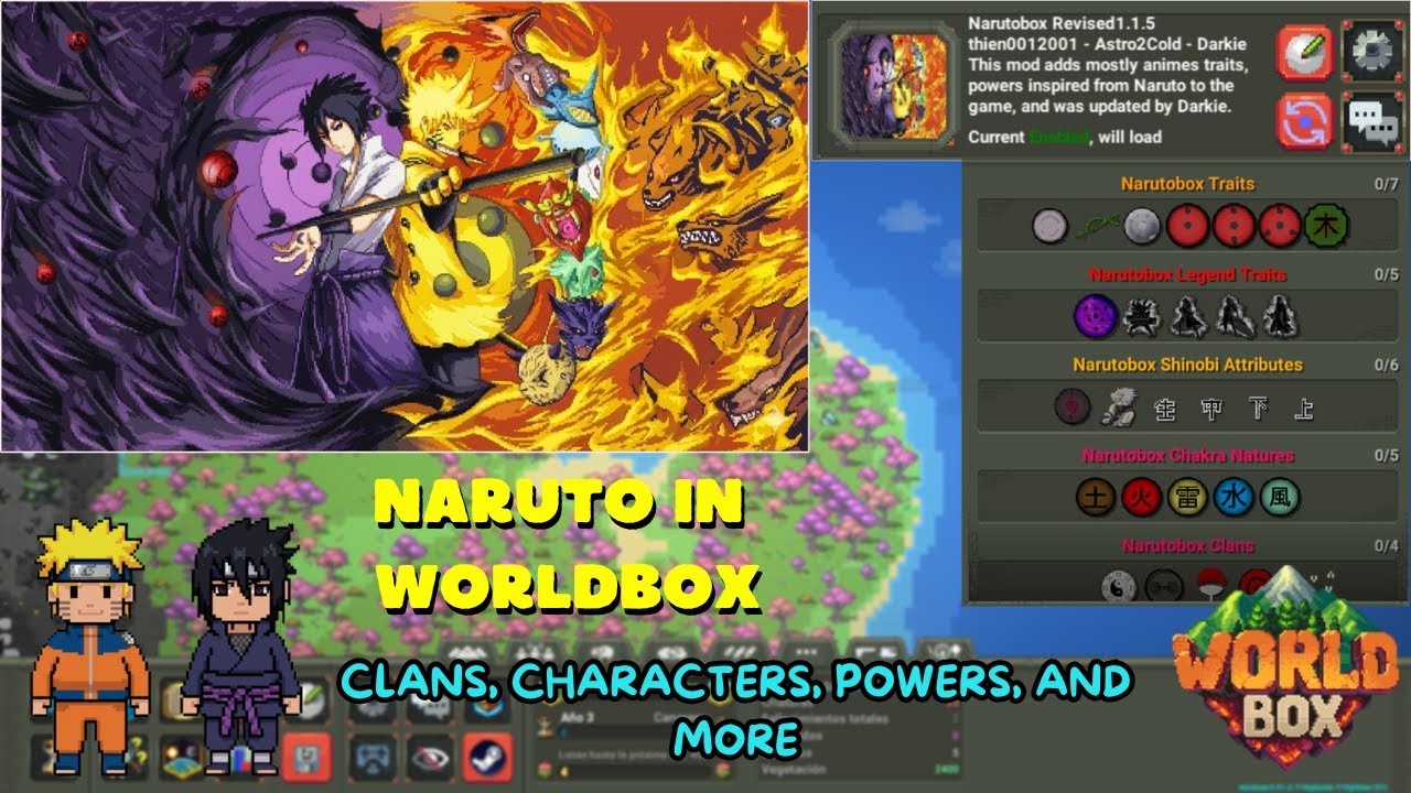 Shinobis, Powers, Clans, and more at WorldBox: NARUTO BOX REVIEW